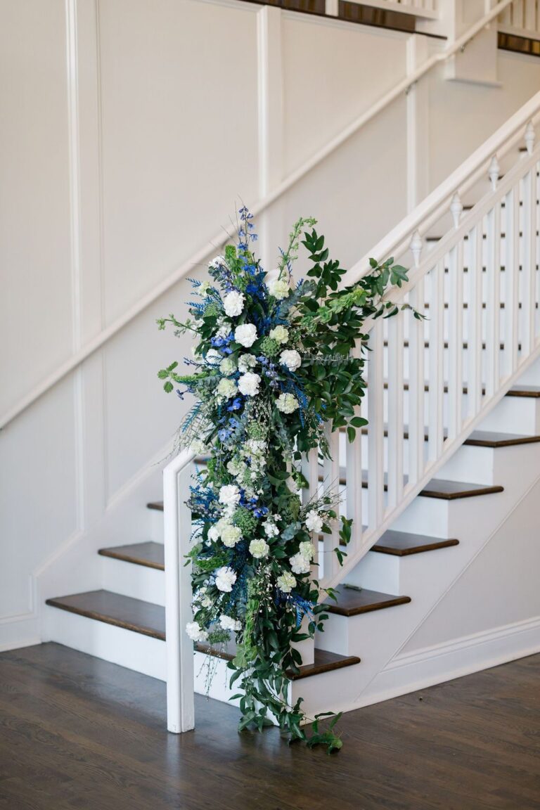 Floral garland on the 128 South staircase