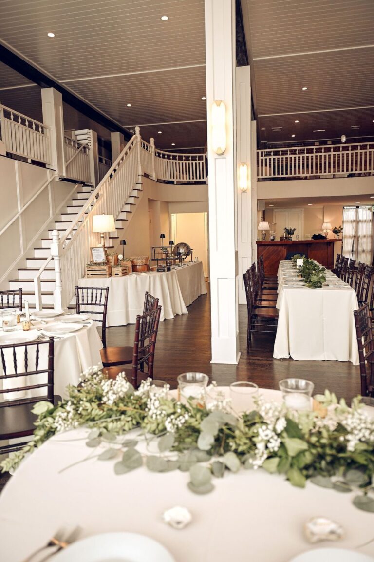 Head table set below the 128 South staircase