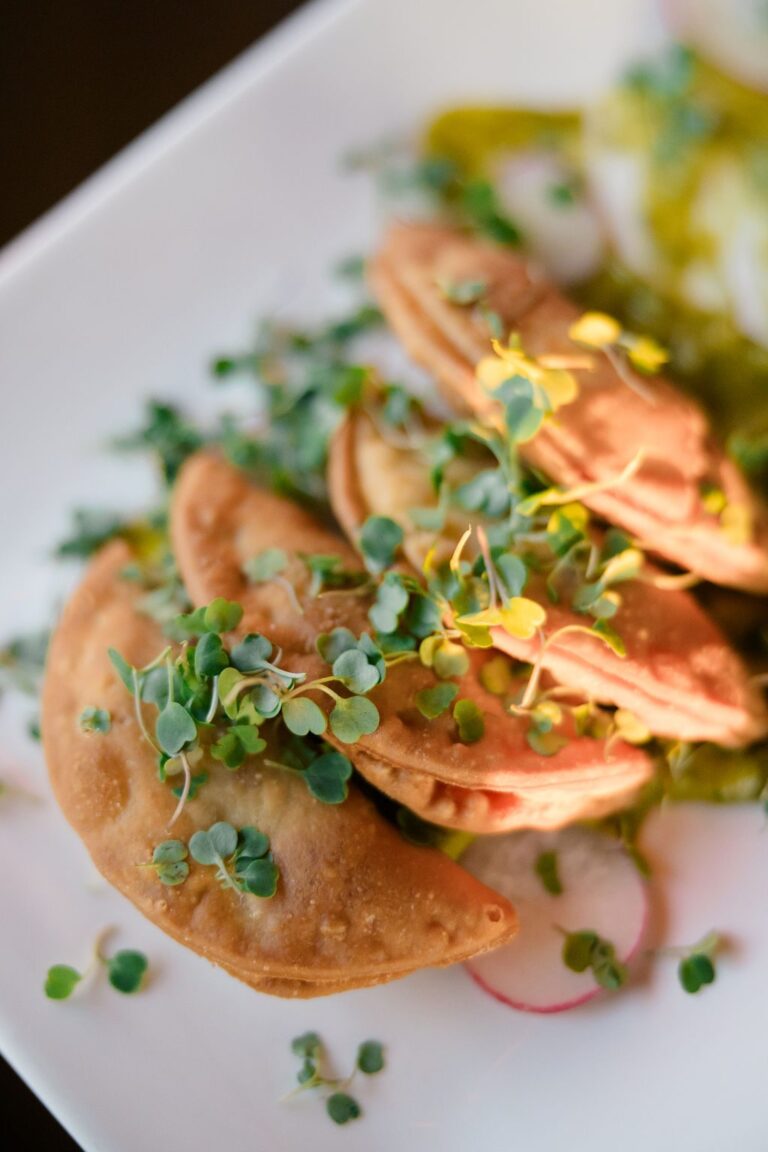 Empanadas with microgreens by 128 South Catering