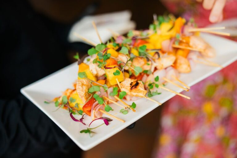 Shrimp skewers by 128 South Catering