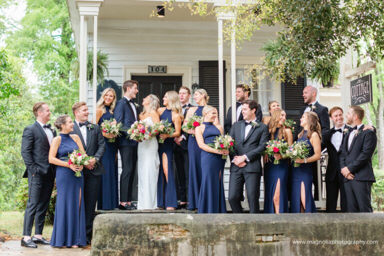 Bridal party on The Cottage front porch
